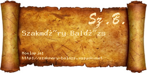 Szakmáry Balázs névjegykártya