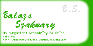 balazs szakmary business card